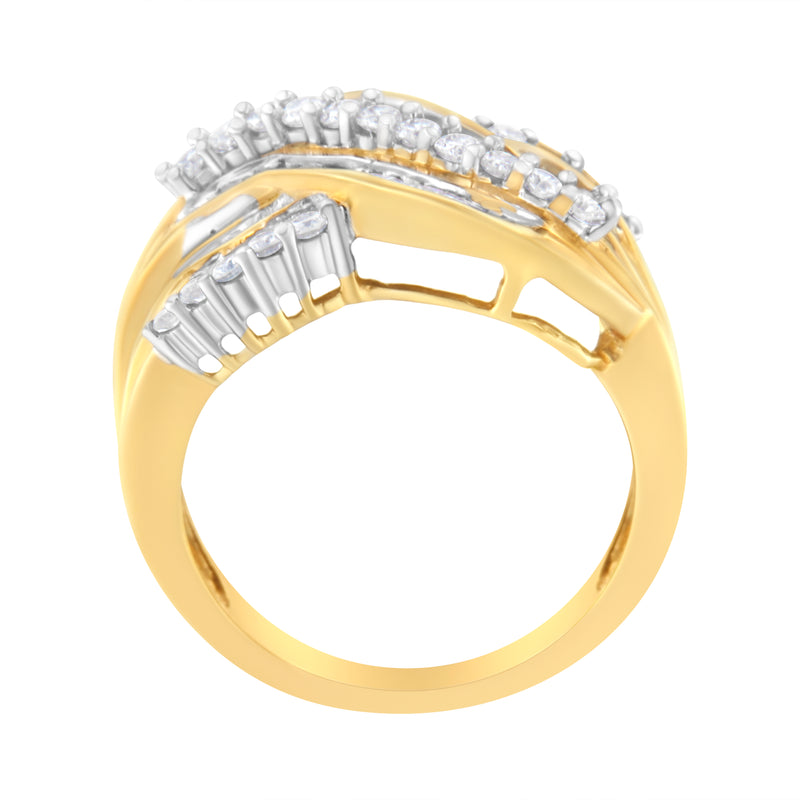 10kt Yellow Gold 1ct TDW Diamond Bypass Ring (H-ISI2-I1)