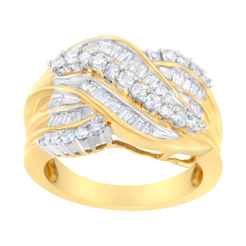 10kt Yellow Gold 1ct TDW Diamond Bypass Ring (H-ISI2-I1)