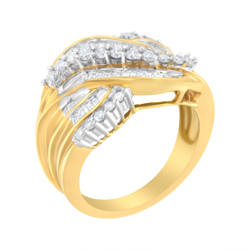 10kt Yellow Gold 1ct TDW Diamond Bypass Ring (H-ISI2-I1)