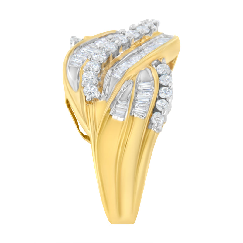 10kt Yellow Gold 1ct TDW Diamond Bypass Ring (H-ISI2-I1)
