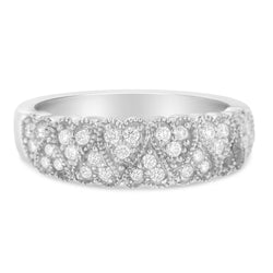18k White Gold 1/3ct TDW Diamond Cluster Ring(G-H VS1-VS2)