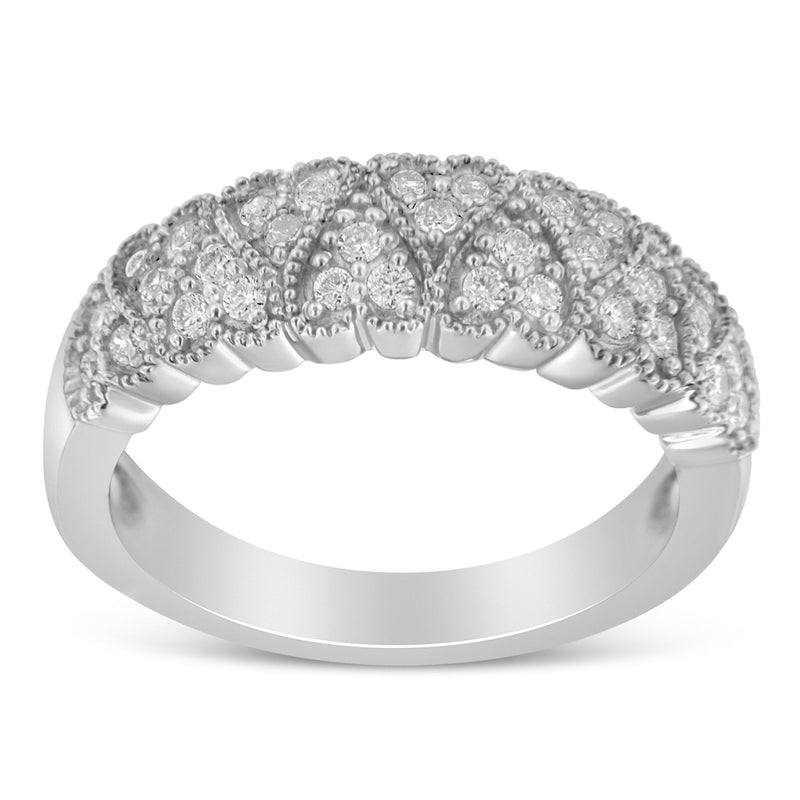 18k White Gold 1/3ct TDW Diamond Cluster Ring(G-H VS1-VS2)