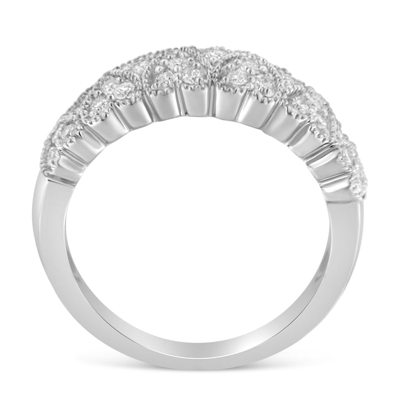 18k White Gold 1/3ct TDW Diamond Cluster Ring(G-H VS1-VS2)