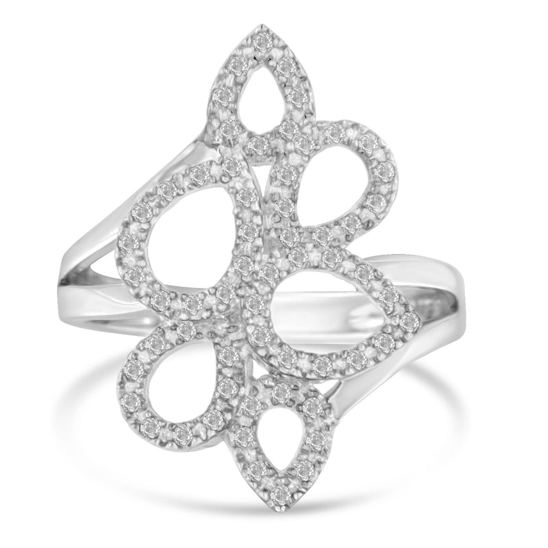 18k White Gold 1/4ct TDW Diamond Art Deco Ring(H-I I1-I2)