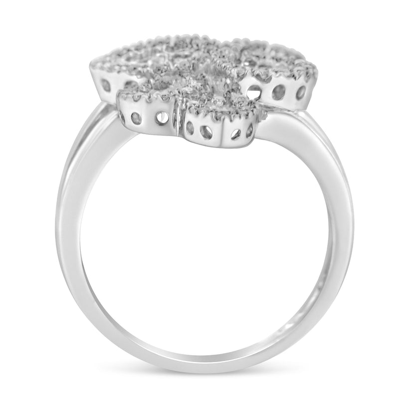 18k White Gold 1/4ct TDW Diamond Art Deco Ring(H-I I1-I2)