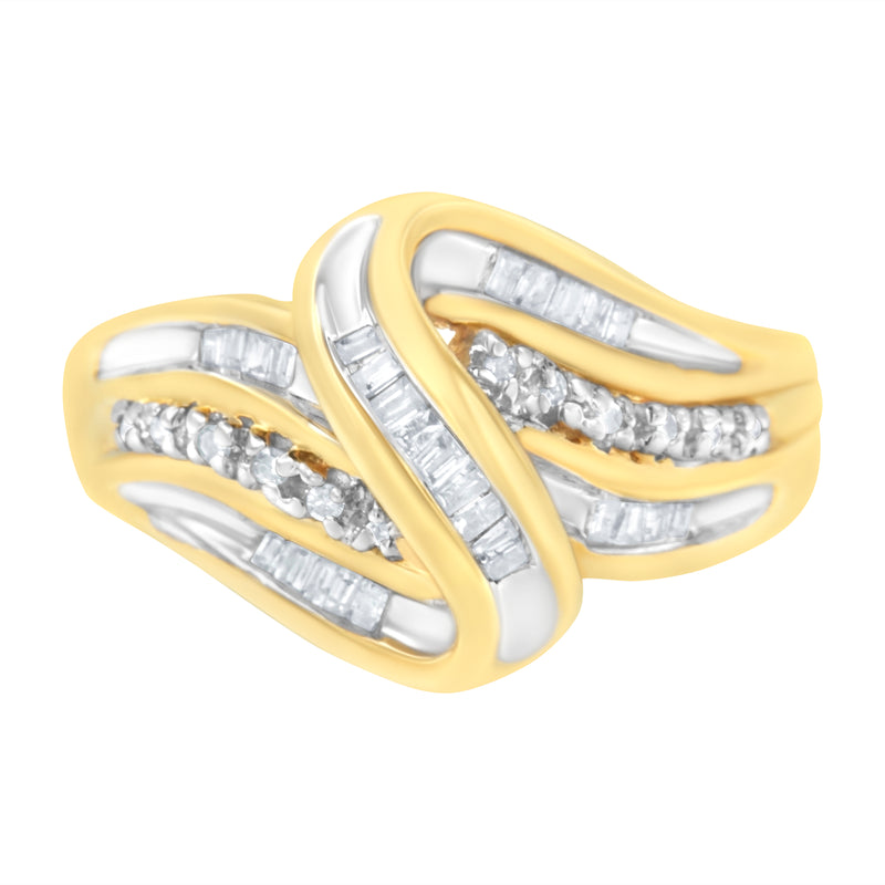 10kt Yellow Gold 1/3 Carat TDW Diamond Bypass Ring (I-JI1-I2)