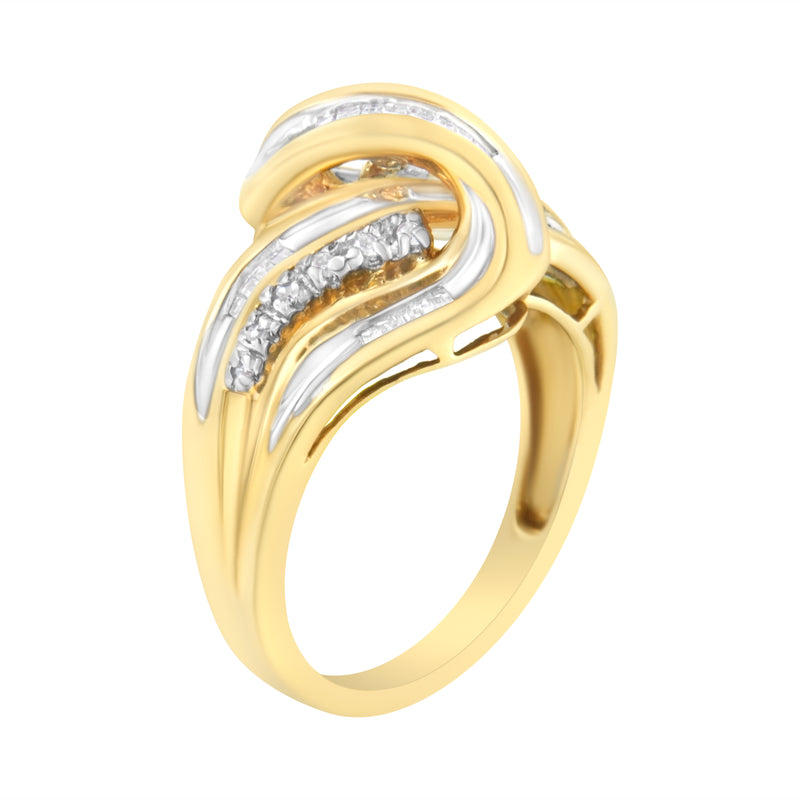 10kt Yellow Gold 1/3 Carat TDW Diamond Bypass Ring (I-JI1-I2)