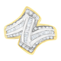 10K Yellow and White Gold 1/2 Carat TDW Diamond Cocktail Ring (H-II2-I3)