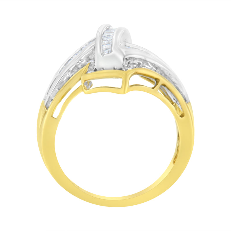 10K Yellow and White Gold 1/2 Carat TDW Diamond Cocktail Ring (H-II2-I3)