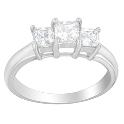 14K White Gold 1ct TDW Princess cut Diamond Ring (G-H SI1-SI2)
