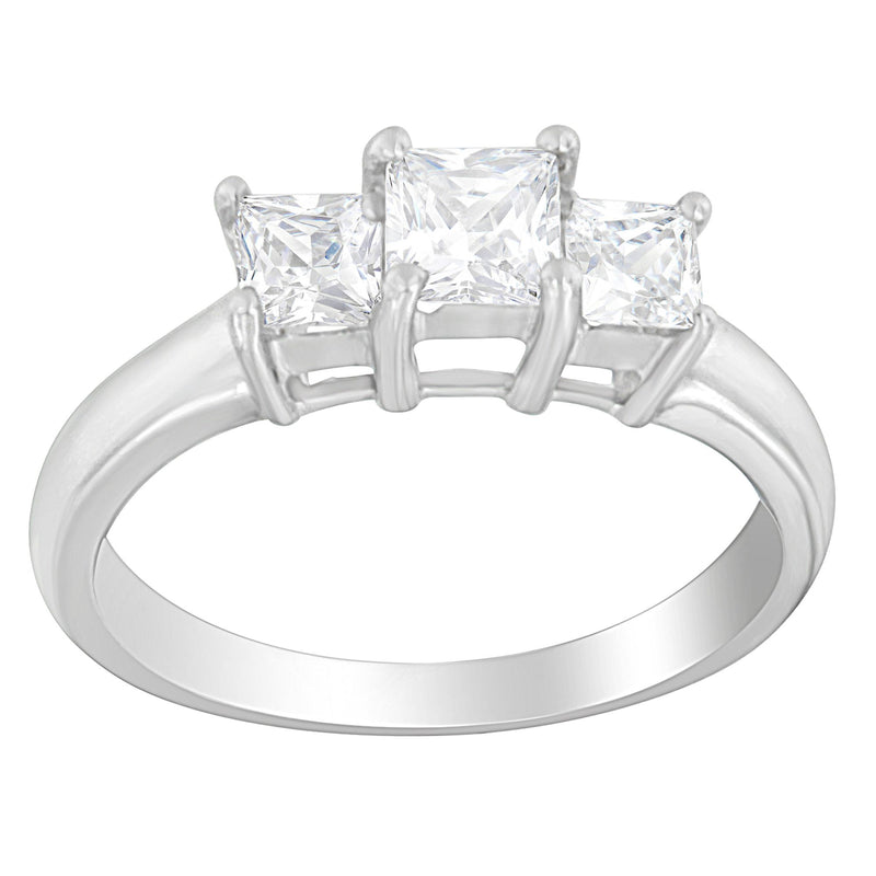 14K White Gold 1ct TDW Princess cut Diamond Ring (G-H SI1-SI2)