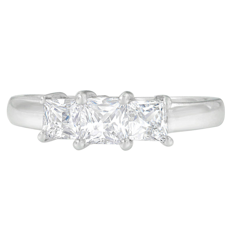 14K White Gold 1ct TDW Princess cut Diamond Ring (G-H SI1-SI2)