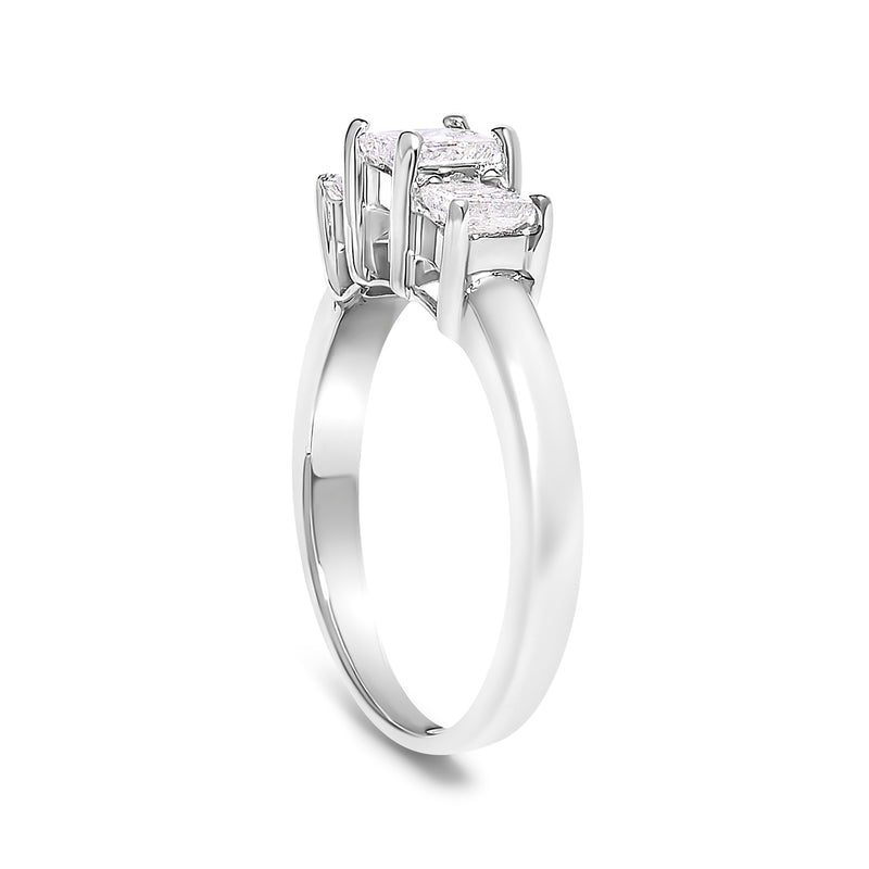 14K White Gold 1ct TDW Princess cut Diamond Ring (G-H SI1-SI2)