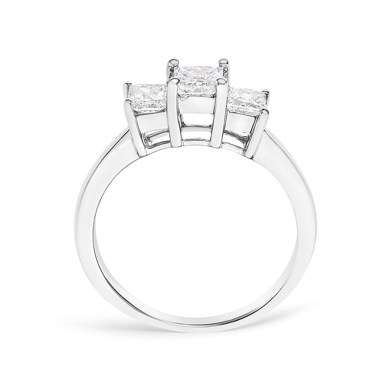 14K White Gold 1ct TDW Princess cut Diamond Ring (G-H SI1-SI2)