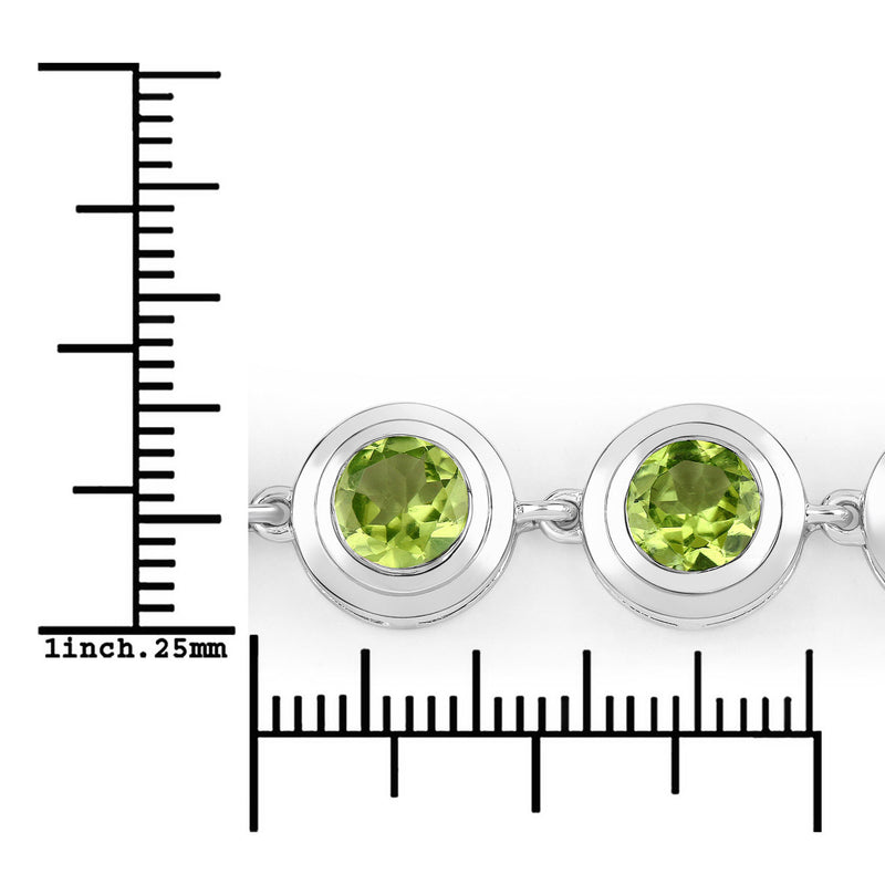 4.00 Carat Genuine Peridot .925 Sterling Silver Bracelet