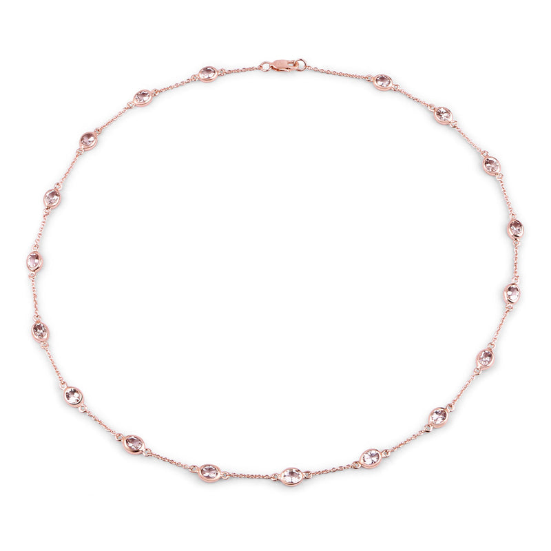 4.86 Carat Genuine Morganite .925 Sterling Silver Necklace