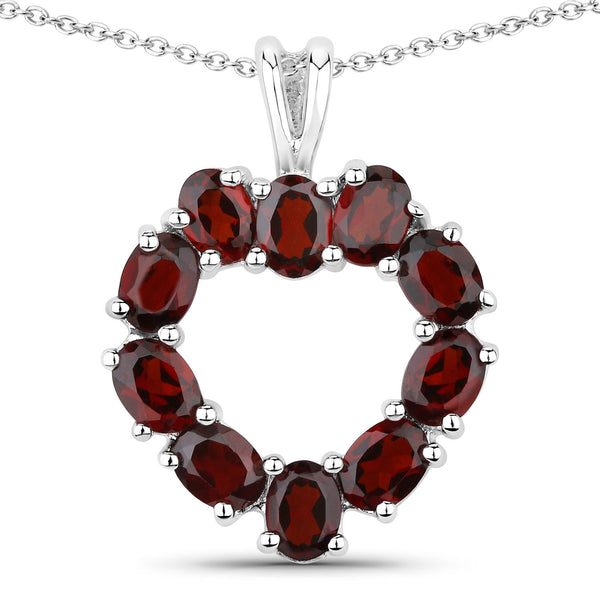 2.00 Carat Genuine Garnet .925 Sterling Silver Pendant