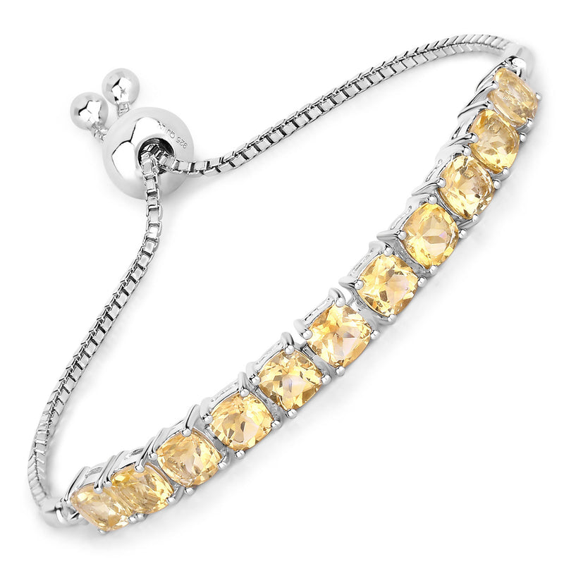 6.05 Carat Genuine Citrine .925 Sterling Silver Bracelet