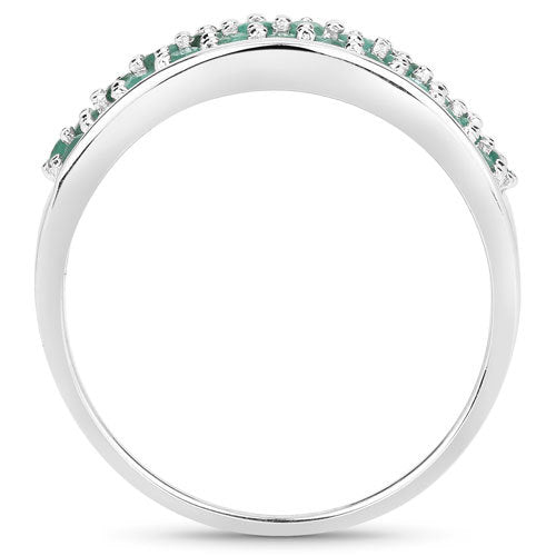 1.09 Carat Genuine Emerald .925 Sterling Silver Ring