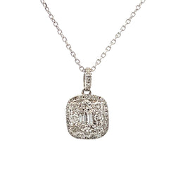 Genuine .50ct Diamond Fashion Pendants 14KT White Gold