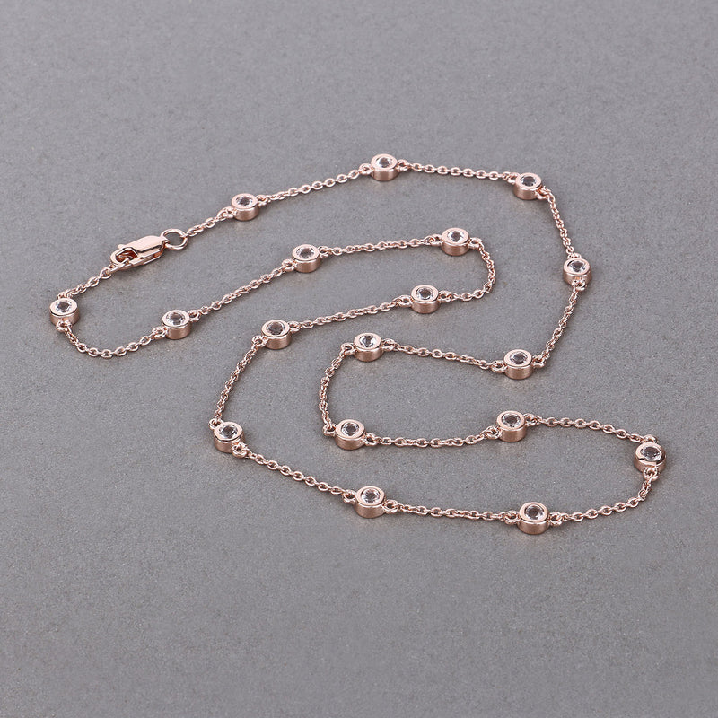 1.62 Carat Genuine Morganite .925 Sterling Silver Necklace