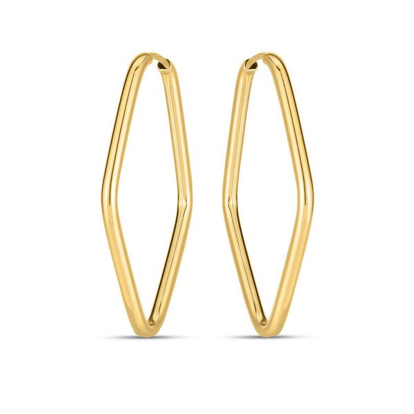 14k Yellow Gold Endless Marquise Hoops