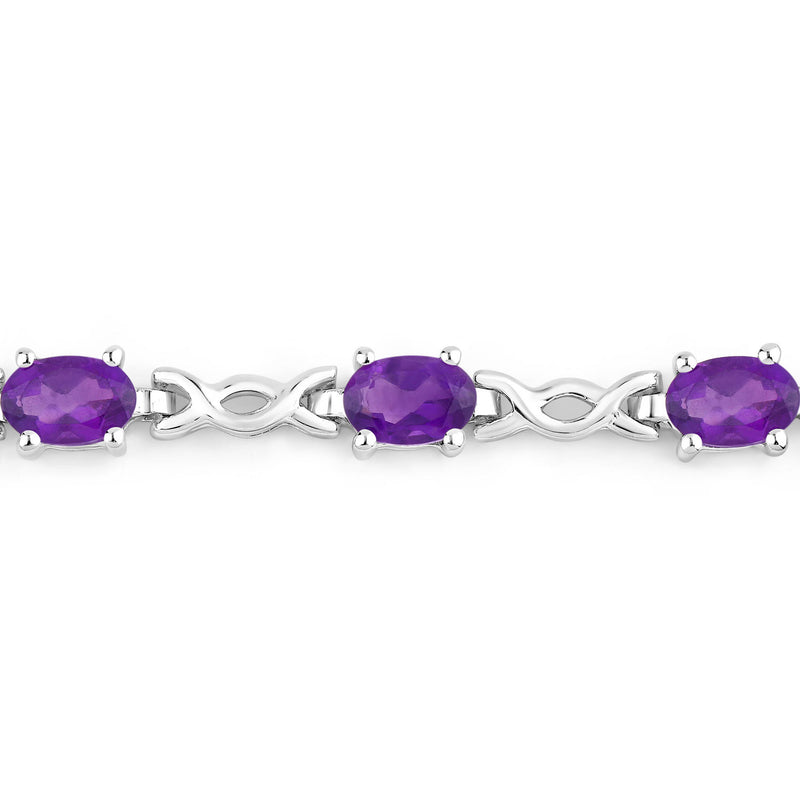 1.90 Carat Genuine Amethyst .925 Sterling Silver Bracelet