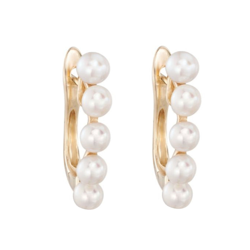 V3 Jewelry Cultured Pearl & 18k Gold-Plated Huggie Earrings