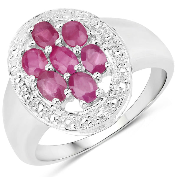 1.54 Carat Genuine Ruby .925 Sterling Silver Ring