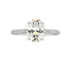 Genuine Moissanite Eng Only Sterling Silver