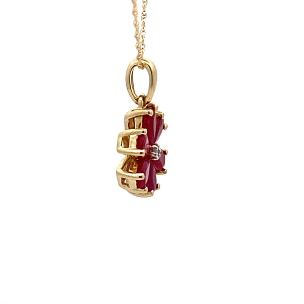 .01ct Ruby Diamond Fashion Pendants 10KT Yellow Gold