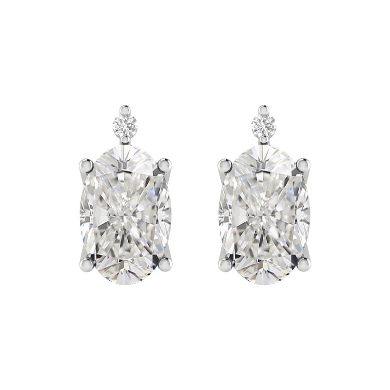 V3 Jewelry London Blue Topaz and White Topaz Sterling Silver Stud Earrings Set