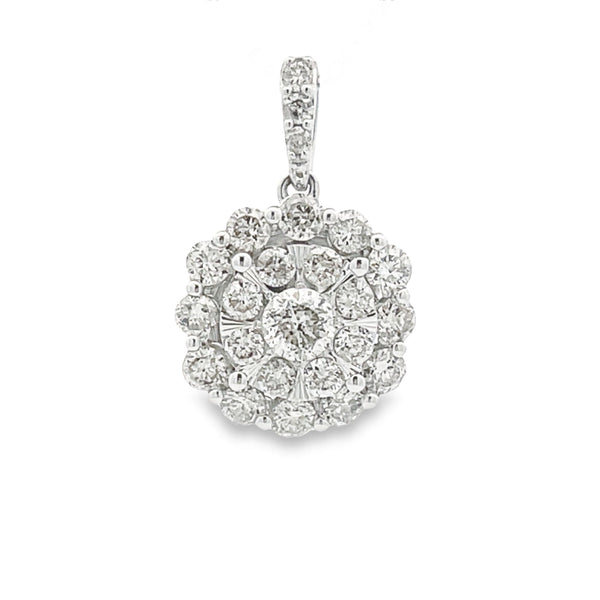 Genuine 1.00ct Diamond Fashion Pendants 10KT White Gold