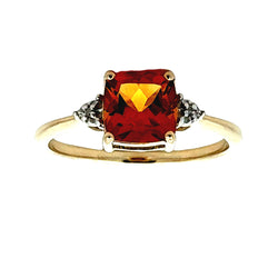 Genuine 1.26ct Citrine Diamond Ring 10KT Yellow Gold