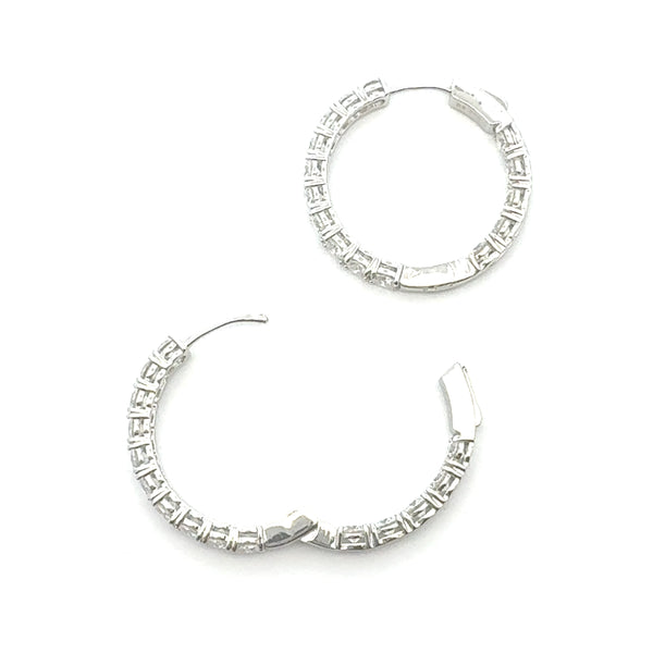 Genuine 4.89ct Moissanite Hoop Earrings Sterling Silver