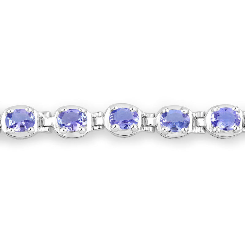 1.53 Carat Genuine Tanzanite .925 Sterling Silver Bracelet