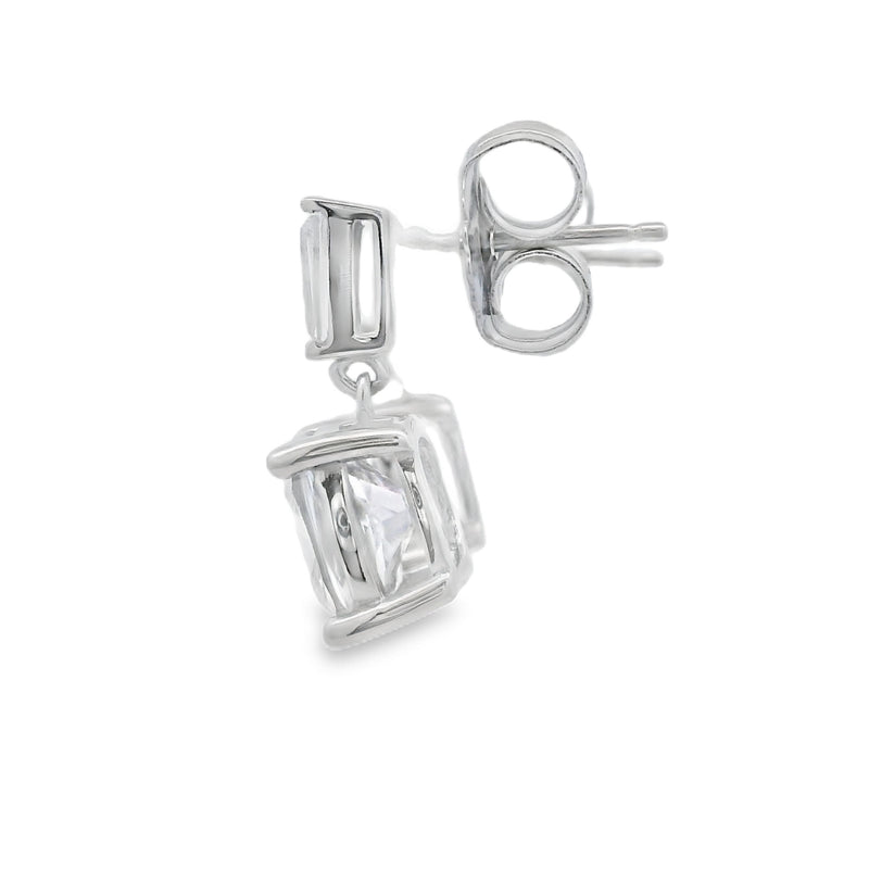 Natural Cubic Zirconia Earrings Sterling Silver