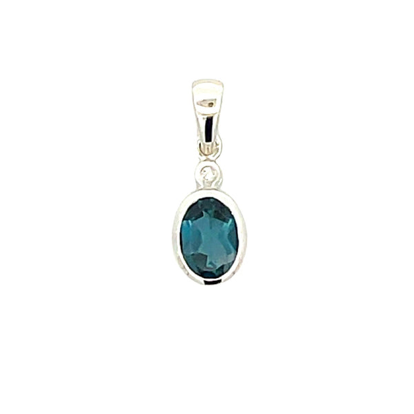 London Blue Topaz Fashion Pendants 10KT White Gold