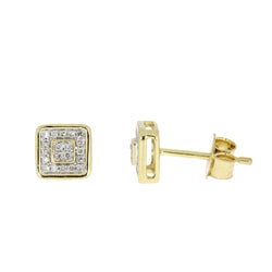 Genuine .10ct Diamond Stud Earrings 14KT Yellow Gold