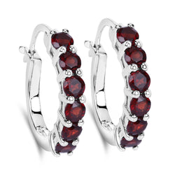 1.44 Carat Genuine Garnet .925 Sterling Silver Earrings