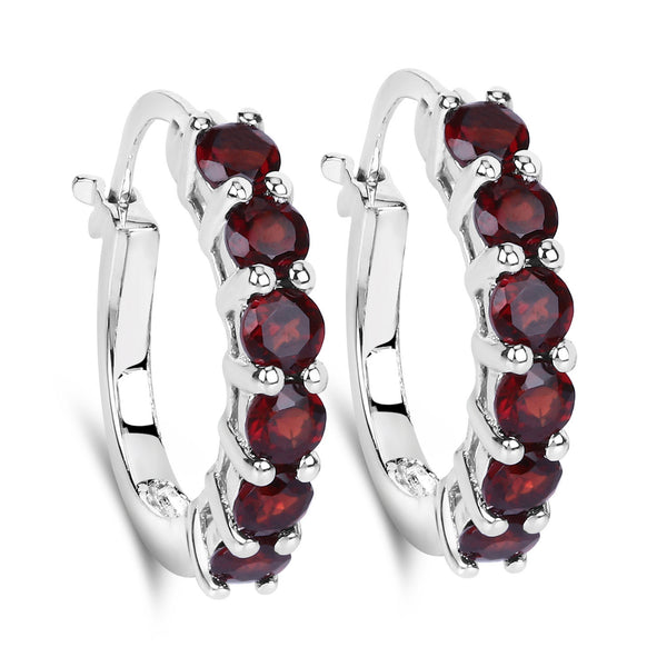 1.44 Carat Genuine Garnet .925 Sterling Silver Earrings