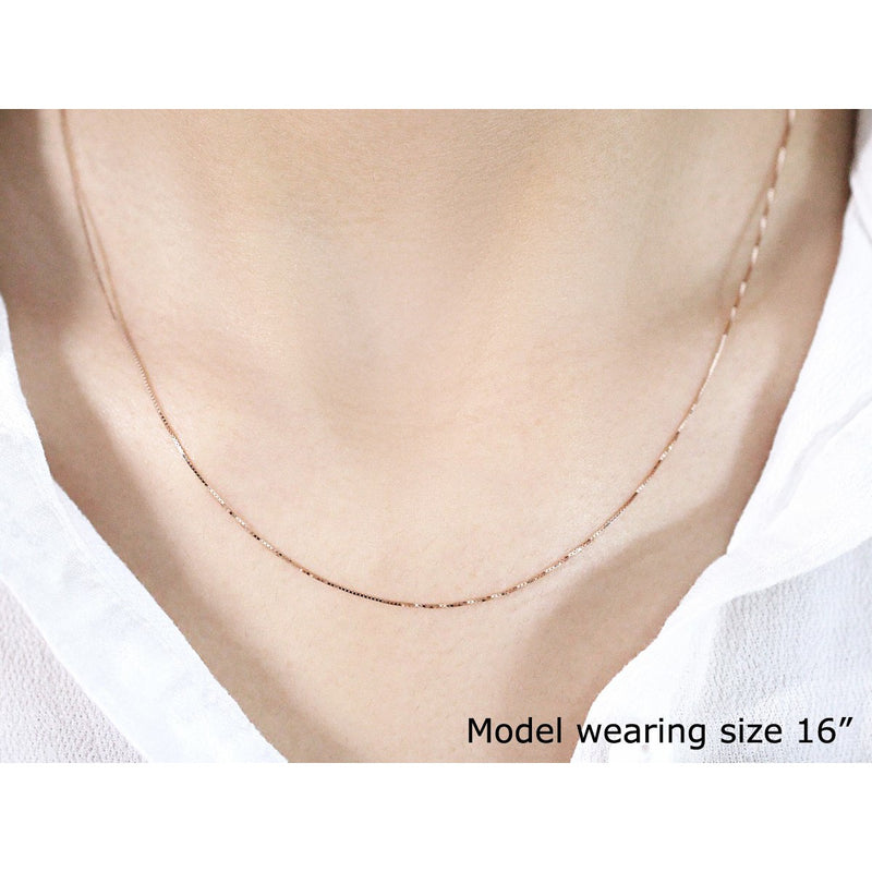 14k Rose Gold Classic Box Chain 0.6mm