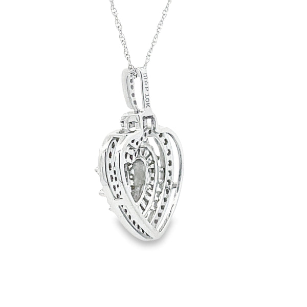 .50ct Diamond Heart Love Pendant 10KT White Gold