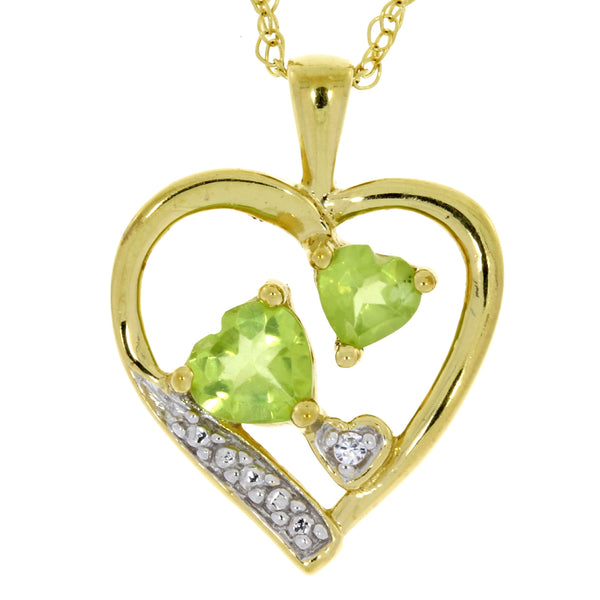 .91ct Peridot Heart Love Pendant Sterling Silver