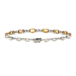 Natural Citrine Tennis Bracelet Sterling Silver