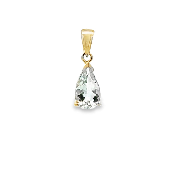 1.00ct Aquamarine Fashion Pendants 10KT Yellow Gold