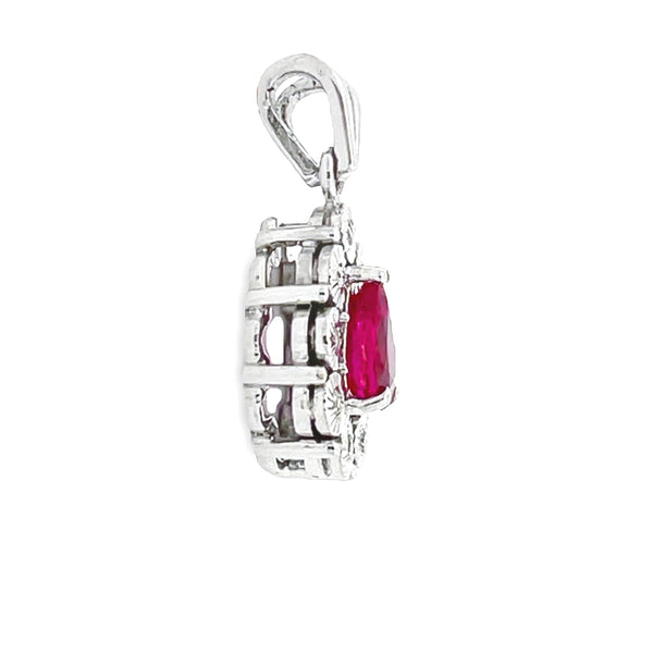 .57ct Ruby Diamond Fashion Pendants 18KT White Gold