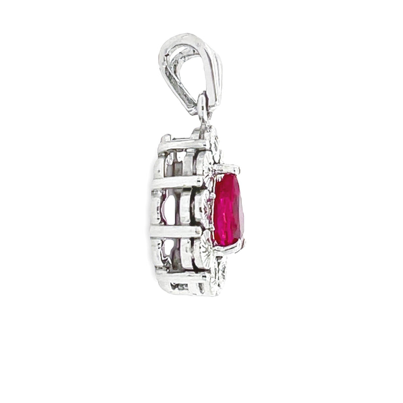 .57ct Ruby Diamond Fashion Pendants 18KT White Gold