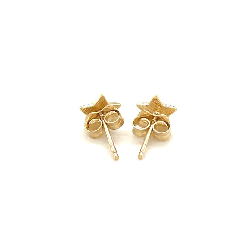 14k Yellow Gold Post Earrings with Stars