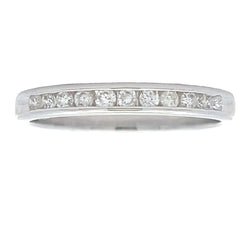 Genuine .26ct Diamond Wedding Band Ring 10KT White Gold